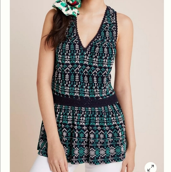 Anthropologie Tops - Maeve Anthropologie Cammie Embroidered Peplum Top